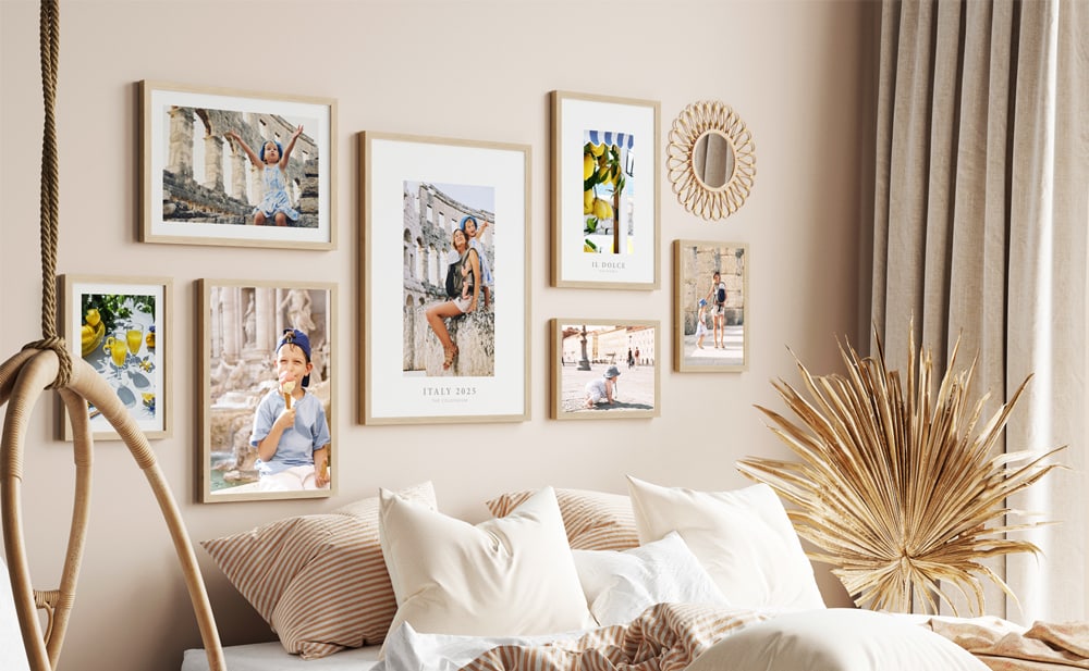 Stylish Frames® showcase your photos with a timeless design — available with or without a modern floating frame.